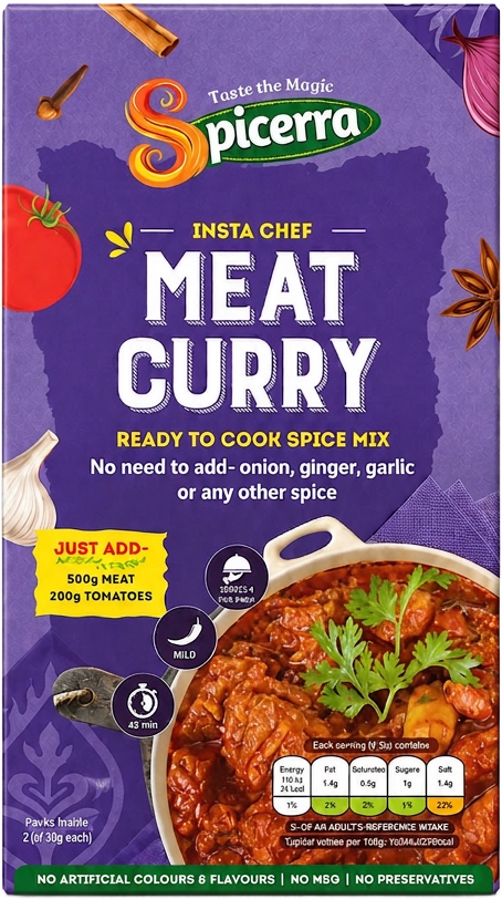 Spicerra Meat Curry ready-to-cook Indian curry mix